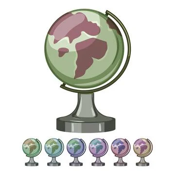 Earth globe cartoon vector graphic sign color Stock Illustration