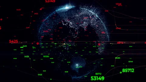 Earth Globe With Changing Numbers Stock Footage 201291521