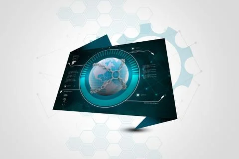 Earth globe close in chain Stock Illustration