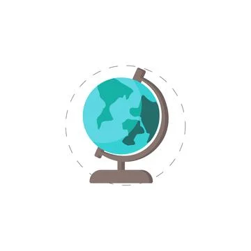Earth globe colorful vector flat icon Stock Illustration
