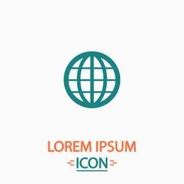 Earth Globe computer symbol Stock Illustration
