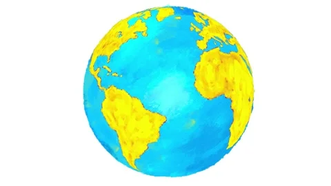 Earth globe crazy crayon drawing crazy pulsing cartoon, animation. Stock Footage 167788887