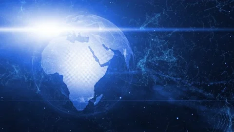 Earth globe cyberspace background Stock-Footage 132015772