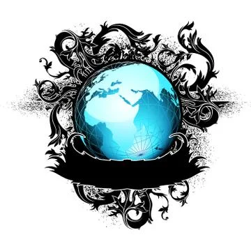 Earth globe decorative Stock Illustration