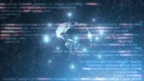 Earth globe with digital code animation Stock Footage 324525677