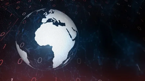 Earth globe on digital computer network Stock Footage 119184665