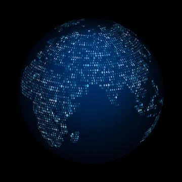 Earth globe. Digital technology computing communication concept pattern Stock Illustration