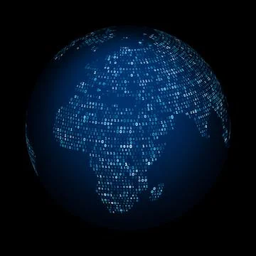 Earth globe. Digital technology computing communication concept pattern Stock Illustration