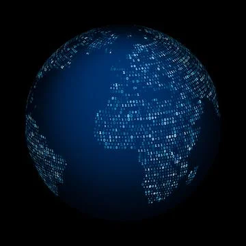 Earth globe. Digital technology computing communication concept pattern Illustrazione stock