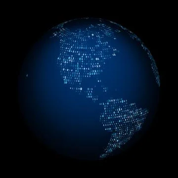 Earth globe. Digital technology computing communication concept pattern Illustrazione stock