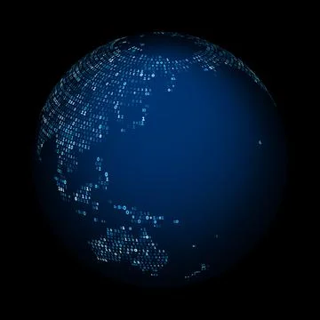 Earth globe. Digital technology computing communication concept pattern Stock Illustration
