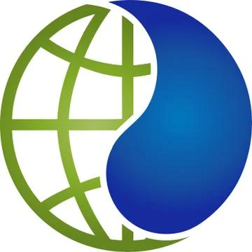 Earth globe, earth, globe, world globe, drops, water drops, logo Stock Illustration