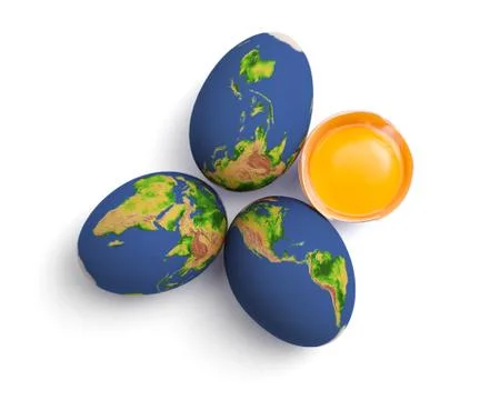 Earth globe eggs Stock Photos
