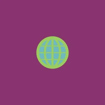 Earth Globe Emblem. Vector Stock Illustration