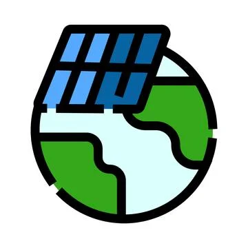 Earth globe embracing solar panel for renewable energy Stockillustratie