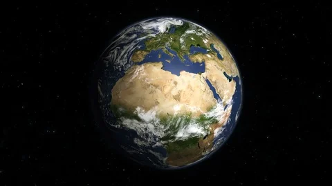 Earth globe Europe & Africa view slow zoom out 4K Stock Footage