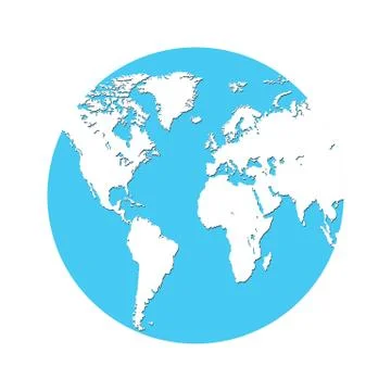 Earth globe flat design. Planet Earth icon. Stock Illustration