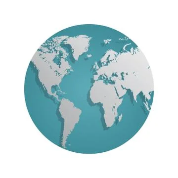 Earth globe flat design. Planet Earth icon. Stock Illustration