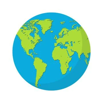 Earth globe flat design. Planet Earth icon. Stock Illustration