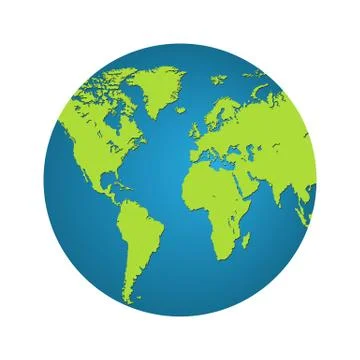 Earth globe flat design. Planet Earth icon. Stock Illustration