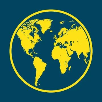 Earth globe flat design. Planet Earth icon. Stock Illustration