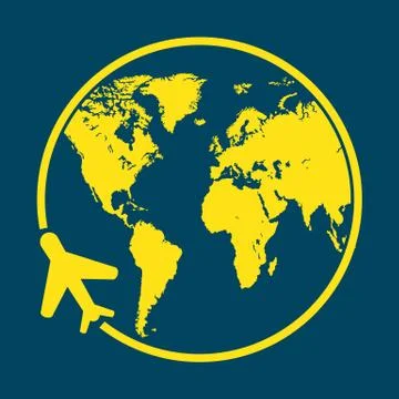 Earth globe flat design. Planet Earth icon. Stock Illustration