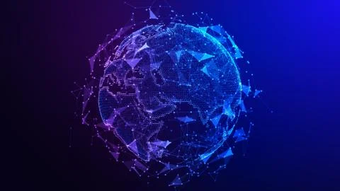Earth Globe. Global International Connectivity Background. 3D illustration Illustrazione stock