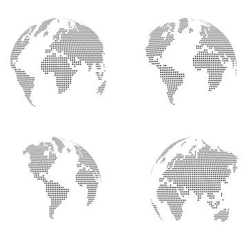 Earth globe, globe, earth, dots, world map globe, background Stock Illustration