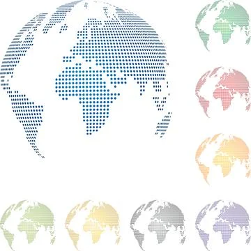 Earth globe, globe, earth, dots, world map globe, background Stock Illustration