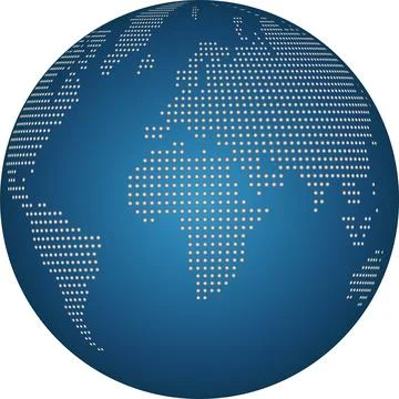 Earth globe, globe, earth, dots, world map globe, background Stock Illustration