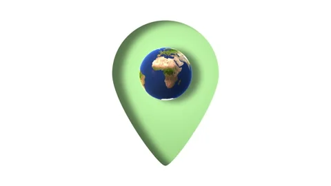 Earth Globe in GPS Location Icon Cutout Stock Footage 267951966