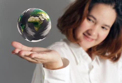 The earth globe in hand Stock Illustration