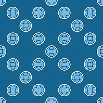 Earth Globe Hemisphere vector Round blue seamless pattern Illustrazione stock