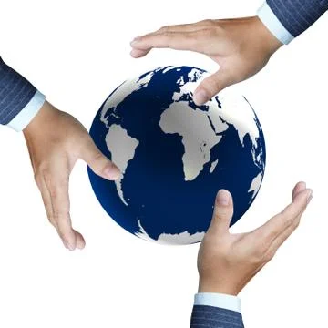 Earth globe in his hands Stock Illustration
