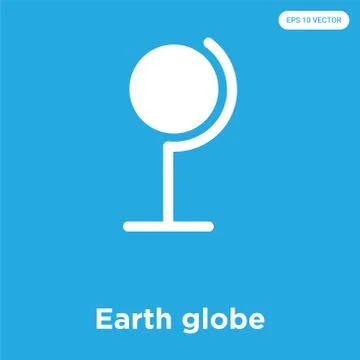 Earth globe icon isolated on blue background Free Stock Illustration
