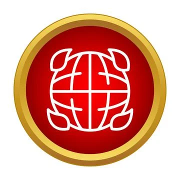 Earth globe icon with leaves representing ecology Illustrazione stock