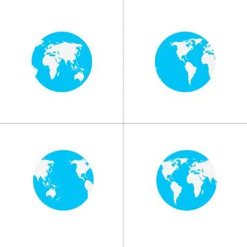 Earth Globe icon set. Vector planet symbol. Stock vector illustration isolate Stock Illustration