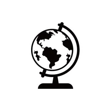 Earth globe icon stock vector illustration flat design Stock Illustration