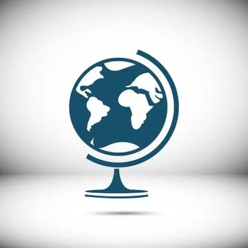 Earth globe icon stock vector illustration flat design Stock Illustration