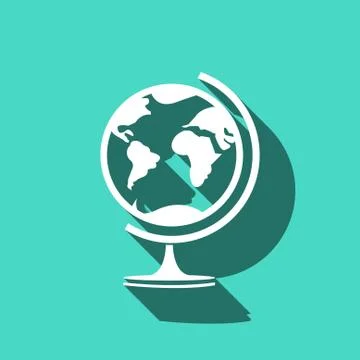 Earth globe icon stock vector illustration flat design Stock Illustration