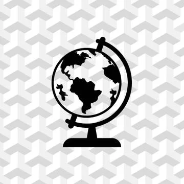 Earth globe icon stock vector illustration flat design Stock Illustration