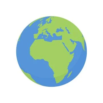 Earth globe icon. Vector world planet with Africa map Stock-Illustration