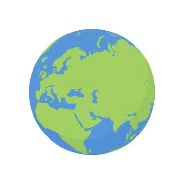 Earth globe icon. Vector world planet with Europe map Illustrazione stock