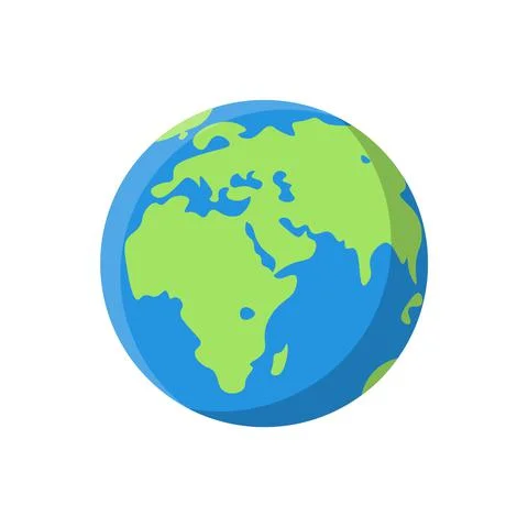 Earth globe illustration design elements. flat icon Stockillustratie