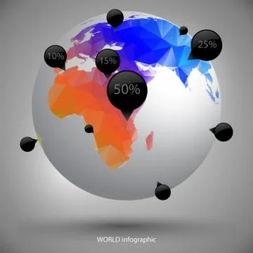 Earth globe infographic Illustrazione stock