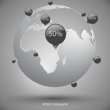 Earth globe infographic Stock Illustration