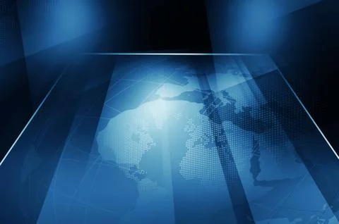 Earth Globe Inside Big Flat TV Screen Concept Series Иллюстрация