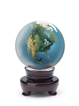 Earth globe inside a crystal ball isolated on white Ecology and environment Stock Illustration
