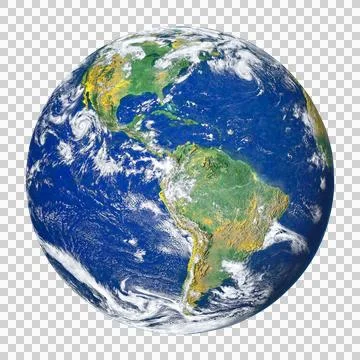 Earth globe isolated on transparent background png flie. Elements of this i.. Stock Illustration