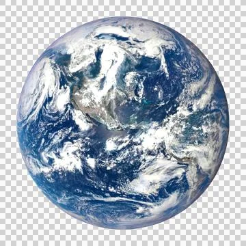 Earth globe isolated on transparent background png flie. Elements of this i.. Stock Illustration